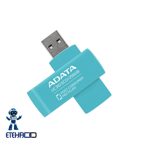 فلش مموری ADATA UC310 eco با طراحی سبز و بدنه ساخته‌شده از پلاستیک بازیافتی