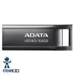 فلش مموری ADATA UR340 با بدنه مشکی براق و نیکل مقاوم